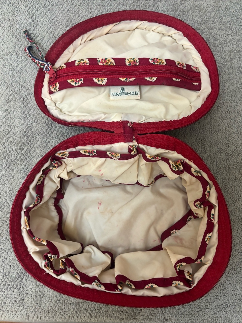 Vera Bradley Quilted Makeup Bag Round *Vintage* - Picture 6 of 8